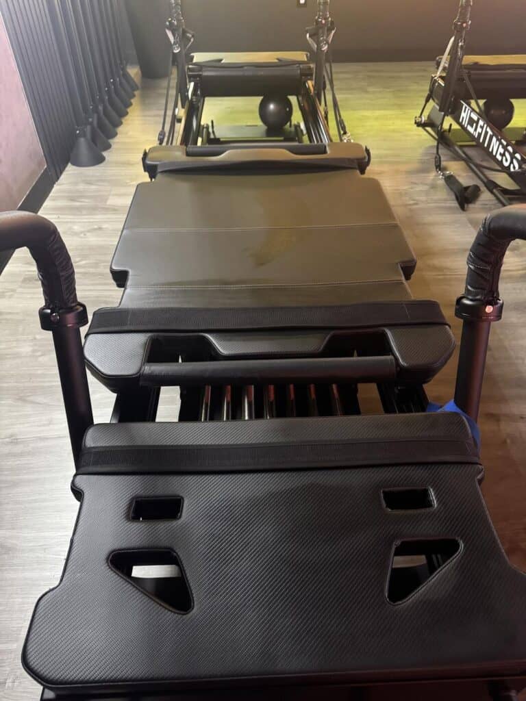 Close-up of an XFormer pilates machine platform at HILI Fitness Waterford Lakes