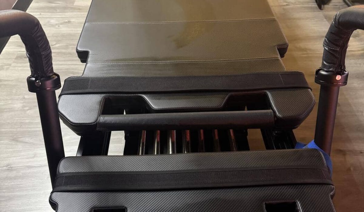 Close-up of an XFormer pilates machine platform at HILI Fitness Waterford Lakes